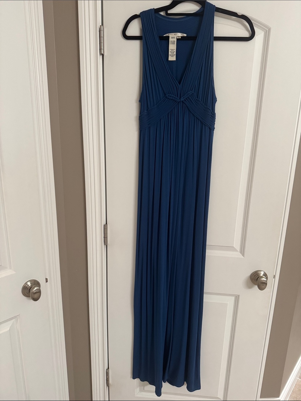 Max Studio Teal Maxi Dress with Knotted Empire Detail